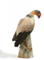 Großer Kronengeier by Meissen, Porzellan, farbig staffiert, sold May 2017