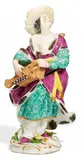Malabarin mit Leier by Meissen, Porzellan, farbig und gold staffiert, sold May 2017