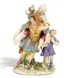 Gruppe 'Aeneas rettet Anchises und Ascanius' by Meissen, Porzellan, farbig und gold staffiert, sold May 2017