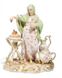 Kleine Allegorie 'Der Winter' by Meissen, Porzellan, farbig und gold staffiert, sold May 2017
