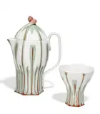 Kanne und Zuckerbecher aus dem 'Krokusservice' by Meissen, Porzellan, pastellfarbenes Unterglasurdekor, sold May 2017