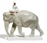 Elefant mit Inder by Meissen, Porzellan, farbiges Unterglasurdekor, sold May 2017