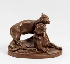Löwengruppe by Meissen, Böttgersteinzeug, sold Jan 2018