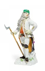 Bergmann by Meissen, 1987, Porzellan, farbig und gold staffiert, sold Nov 2017