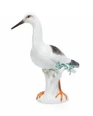 Sumpfläufer by Meissen, 19. Jh, Porzellan, farbig staffiert, sold Nov 2017