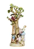 Gruppe "Die Apfelernte" by Meissen, 1988, Porzellan, farbig und gold staffiert, sold Nov 2017