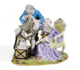 Gruppe "Alte Liebe" by Meissen, 19. Jh, Porzellan, farbig und gold staffiert, sold Nov 2017