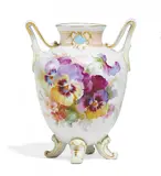 Kpm, Kleine Vase mit Weichmalerei, 19. Jh, Porzellan, farbig und gold staffiert