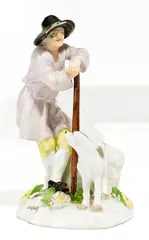 Bauer mit Hund by Meissen, Um 1750, Porzellan, farbig staffiert, sold Nov 2017