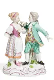Galantes Kinderpaar by Meissen, 19. Jh, Porzellan, farbig dekoriert, sold Nov 2017