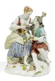 Galante Gruppe by Meissen, 1988, Porzellan, farbig und gold staffiert, sold Nov 2017