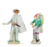 Ausrufer mit Lakritzwasser und Brighella by Meissen, Porzellan, farbig und gold staffiert, sold Jan 2020