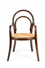 Kinderfauteuil Nr.1 by Thonet, Zwischen 1870-1881, Buchenholz, massiv gebogen, Geflecht, sold Jan 2019