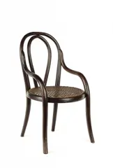Thonet, Puppenfauteuil Nr. 1, Um 1900, Buchenholz, massiv gebogen, Geflecht