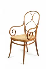 Fauteuil Nr.1 by Thonet, Um 1865, Buchenholz, massiv gebogen, Geflecht, sold Jan 2019