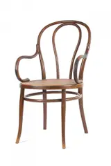Thonet, Fauteuil Nr.18, Zwischen 1890 - 1914, Buchenholz, massiv gebogen, Geflecht