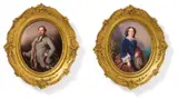 Kpm, Paar Porzellangemälde mit den Portraits der Herzogin Alexandrine und des Herzogs Ernst II. von Sachsen-Coburg und Gotha