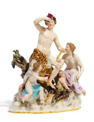 Bacchantengruppe by Meissen, Porzellan, farbig und gold staffiert, sold May 2018