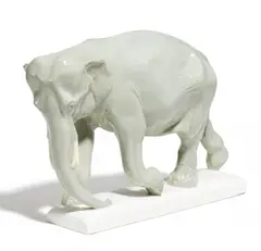 Elefant by Meissen, Porzellan, grau bemalt, sold May 2018