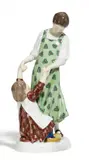 Tanzendes Geschwisterpaar by Meissen, Porzellan, farbig bemalt, sold May 2018