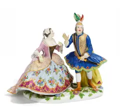 Operngruppe by Meissen, Porzellan, farbig und gold staffiert, sold May 2018