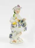Mädchen mit Blumenschürze by Meissen, Porzellan, farbig und gold staffiert, sold Jan 2020