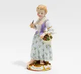 Gärtnerin mit Obstkorb by Meissen, Porzellan, farbig und gold staffiert, sold Jan 2020