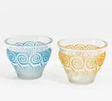 2 Vasen mit Widderdekor by René Lalique, Farbloses Glas, blau bzw, sold Jan 2019