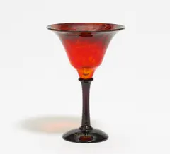 Verreries Schneider, Coupe Bijoux, 1918-1924, Farbloses Glas, mit rotorangefarbenen, rotbraunen und violetten Pulvereinschmelzungen