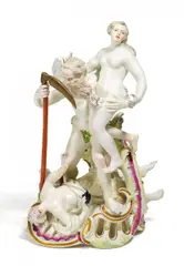 Allegorie "Sieg der Zeit über die Schönheit" by Frankenthal, 1762-1770 (Adam Bergdoll), Porzellan, farbig und gold staffiert, sold May 2019
