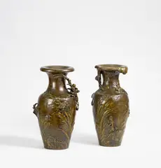 Paar Jugendstil Vasen by Auguste Moreau, Um 1900, Bronze, sold Jan 2019