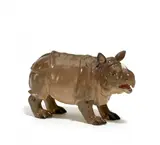 Nashorn by Meissen, Vor 1924, Porzellan, grau staffiert, sold Nov 2018