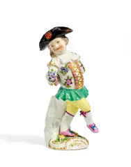 Tanzender Knabe by Meissen, 18.Jh, Porzellan, farbig und gold staffiert, sold Nov 2018