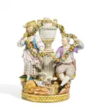 Liebesgruppe by Meissen, 19.Jh, Porzellan, farbig und gold staffiert, sold Nov 2018