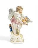 Amor, Tauben Fütternd by Meissen, Vor 1924, Porzellan, farbig und gold staffiert, sold Nov 2018
