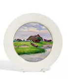 Teller mit Seenlandschaft by Meissen, Vor 1924, Porzellan, farbiges Dekor, sold Nov 2018