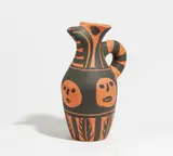 Yan black headband by Pablo Picasso, 1963, Rotes Steingut, schwarz gefasst; ceramic, Madoura edition, sold May 2019
