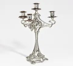 Jugendstil Girandole by Wmf, Zinn, Kupfer, sold May 2019