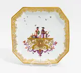 Oktogonale Schale mit Chinoiserien by Meissen, Um 1735-40, Porzellan, farbig und gold dekoriert, sold May 2019