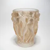 Vase 'Bacchantes' by René Lalique, Modell 1927, Farbloses Glas im Model geformt, satiniert und bräunlich patiniert, sold May 2019