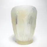 Vase 'Danaides' by René Lalique, Modell 1926, Farbloses und milchig opaleszierendes Glas in Model geformt, satiniert, sold May 2019