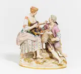 Schäferpaar by Meissen, Porzellan, farbig und gold staffiert, sold Jan 2020