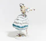 Tänzerin by Meissen, Porzellan, farbig und sparsam gold staffiert, sold Jan 2020