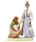 Meissen, Gruppe 'Die Wahrsagerin', Vor 1924, Porzellan, farbig und gold staffiert