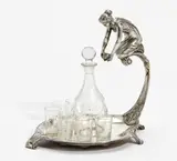 Wmf, Jugendstil Likörménage mit junger Frau