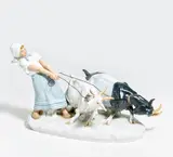 GROßE GRUPPE 'ZIEGENHIRTIN' by Meissen, Porzellan, farbiges Dekor, sold Jan 2020