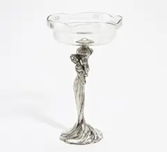 Wmf, Jugendstil Aufsatzschale mit junger Frau, Metall, versilbert