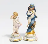 Kleine Allegorie 'Die Nacht' und Amor Eine Nase Drehend by Meissen, Porzellan, farbig und gold staffiert, sold Jan 2020