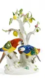 Papageienpaar unter Zitronenbaum by Meissen, Porzellan, farbig staffiert, sold Nov 2019