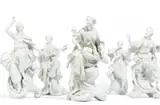5 Figuren aus der Reihe "Die Musen" by Meissen, Porzellan, weiß, sold Nov 2019